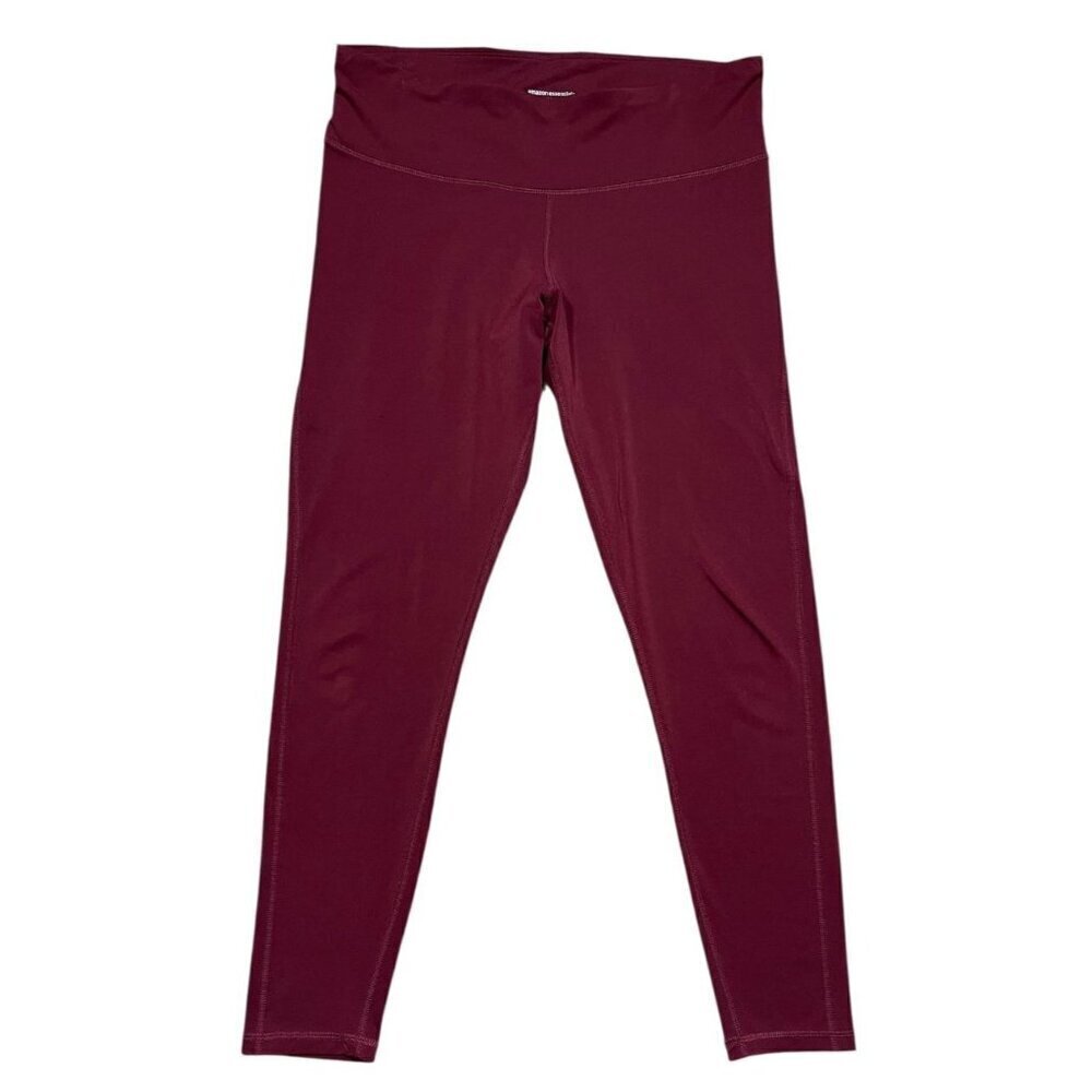 Amazon Essentials Maroon Performance Mid-Rise Athletic Leggigs SIZE-LARGE